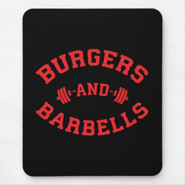 Mousepad Burgers e Barbells - Motivação de Erradão (Frente)
