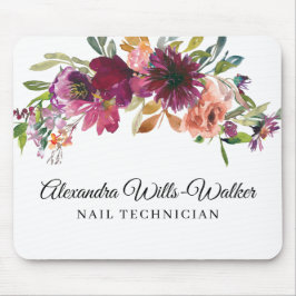 Mousepad Burgundy Wildflower Floral