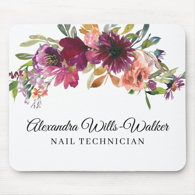Mousepad Burgundy Wildflower Floral (Frente)