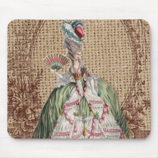 Mousepad burlap Marie Antoinette, país francês barroco (Frente)