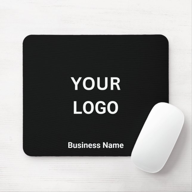 Mousepad Business Name and Logo Black (Com mouse)
