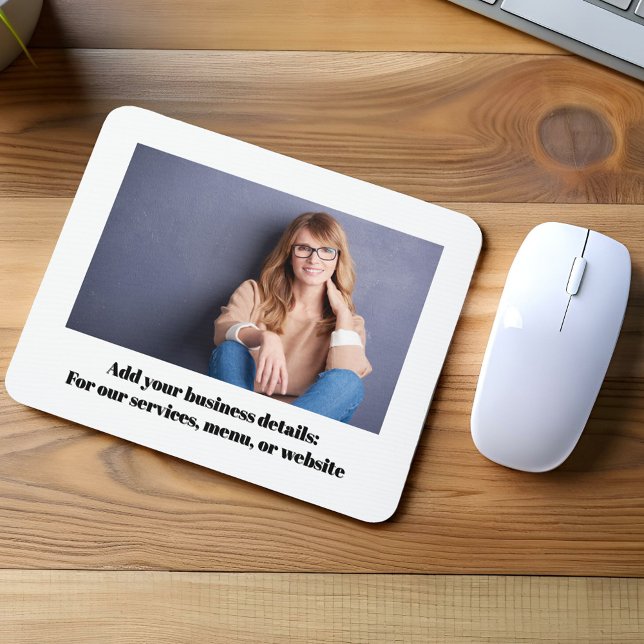 Mousepad Business Photo Simple Computer Custom (Simple photo mouse pad with black and white lettering.)