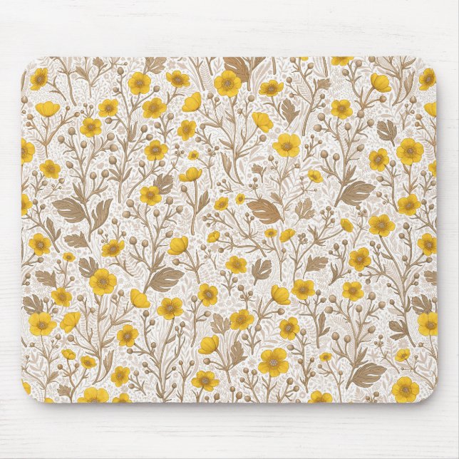 Mousepad Buttercups, amarelo e marrom (Frente)