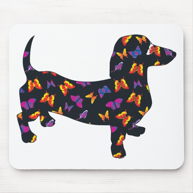 Mousepad Butterfly Doxie Dachshund (Frente)
