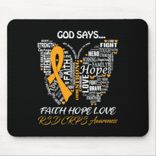 Mousepad Butterfly Faith Hope ama presentes de consciência