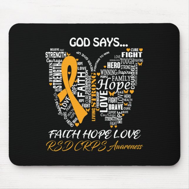 Mousepad Butterfly Faith Hope ama presentes de consciência  (Frente)