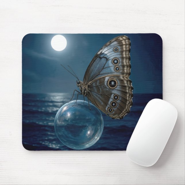 Mousepad Butterfly Floating On a Bubble (Com mouse)