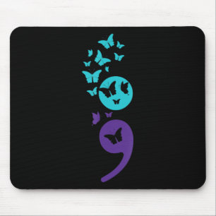Mousepad Butterfly Semicolon Suicídio Sensibilização para a