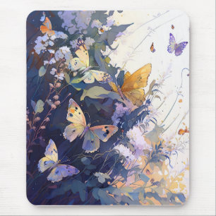 Mousepad Butterfy Retrato Animal Painting Willife Forest