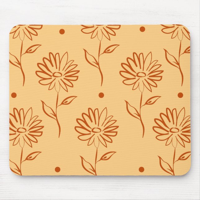 Mousepad Butterscotch Colored Sunflower Pattern (Frente)