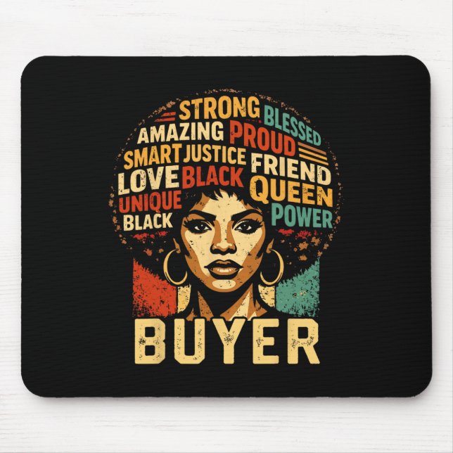 Mousepad Buyer Black History Month Powerful Black Pride Art (Frente)