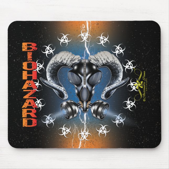 MOUSEPAD BW! ADVERTÊNCIA BIOHAZARD! CAVEIRA (Frente)