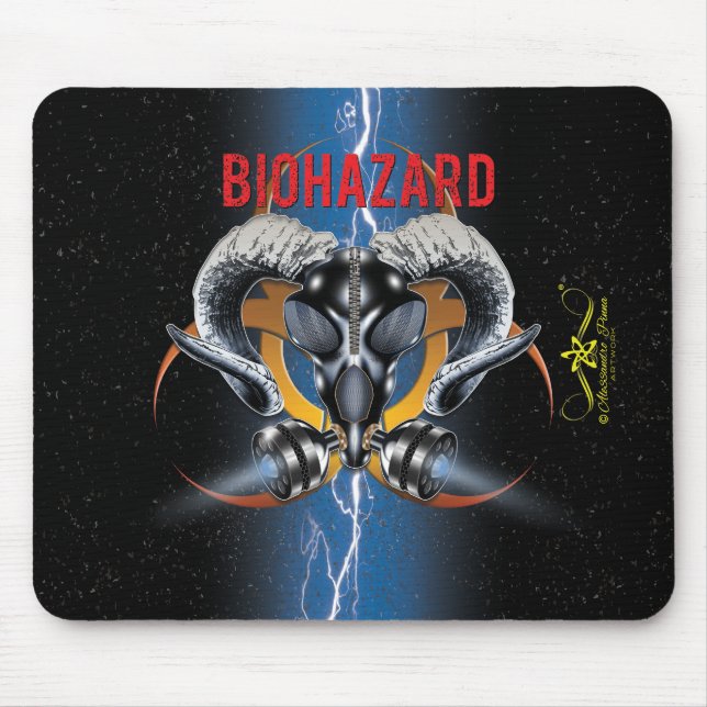 MOUSEPAD BW! ADVERTÊNCIA BIOHAZARD! CAVEIRA (Frente)