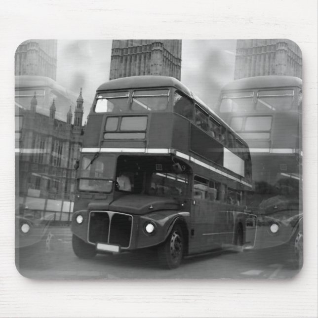 Mousepad BW Black & White London Bus & Big Ben (Frente)
