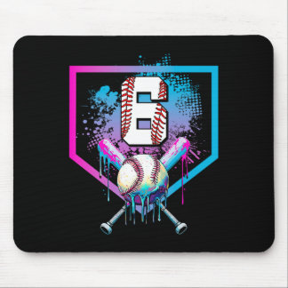 Mousepad Bysebyll Drip 6th Birthday Home Plate Boys Youth 6