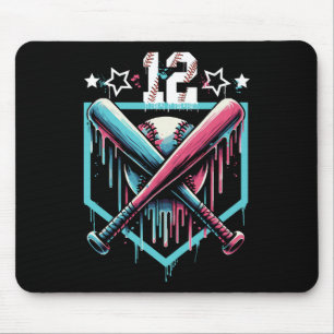 Mousepad Bysebyll Drip Aniversário de 12 anos Meninos Númer