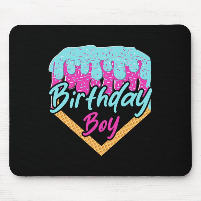 Mousepad Bysebyll Sorvete de 7 Anos de Idade Drip Aniversár (Frente)