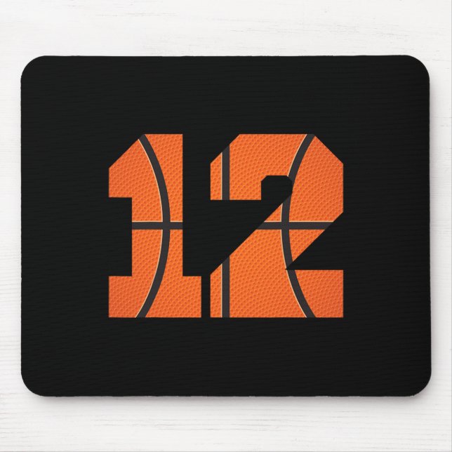 Mousepad Bysketbyll Boys Birthday Bbyll Player 12 (Frente)