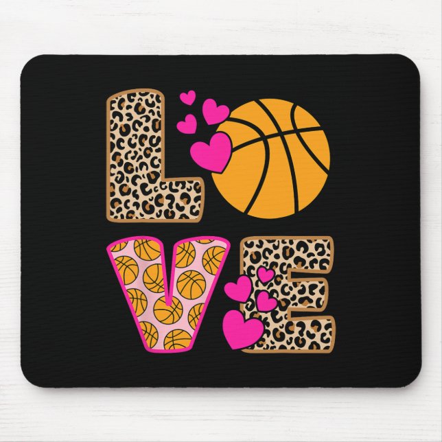 Mousepad Bysketbyll Leopard Imprime Mulheres Meninas (Frente)