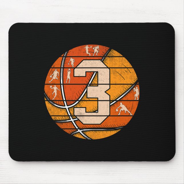 Mousepad Bysketbyll Número 3 Jersey Love Bysketbyll Player (Frente)