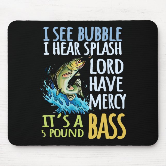 Mousepad Byss Pesca Esportiva De Pesca Preta Byss Peixe  (Frente)