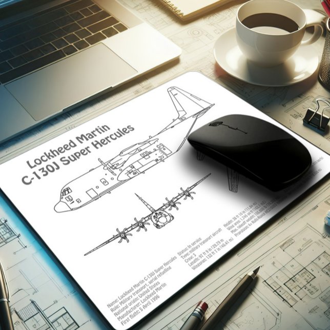 Mousepad C-130 Hércules - Planos de avião para Blueprint AD (Criador carregado)