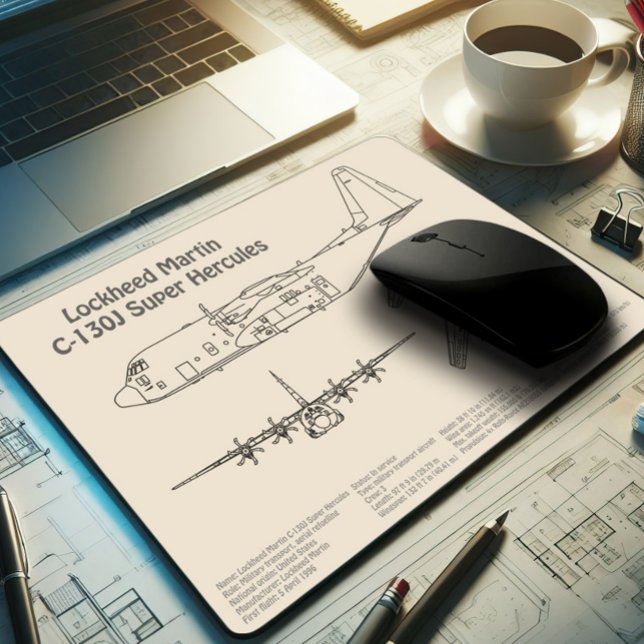 Mousepad C-130 Hércules - Planos de avião para Blueprint AD (Criador carregado)