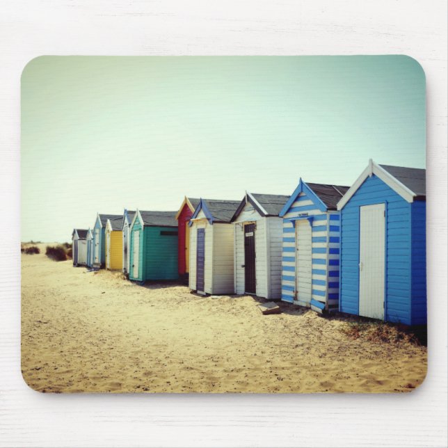 Mousepad Cabanas coloridas da praia em The Sun (Frente)