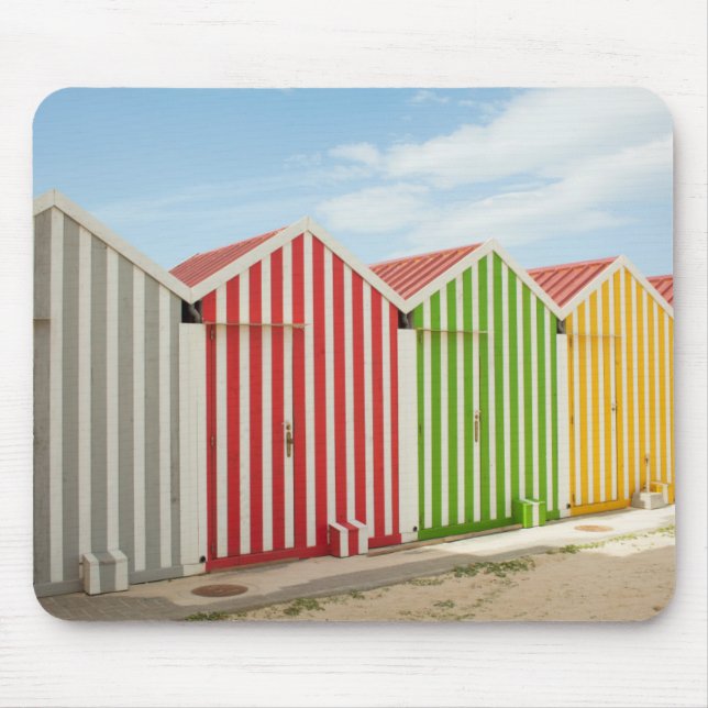 Mousepad Cabanas coloridas na praia (Frente)