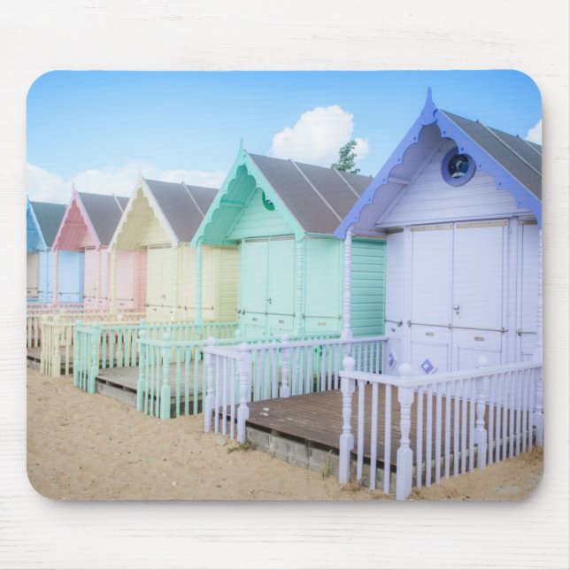 Mousepad Cabanas da praia da ilha de Mersea (Frente)
