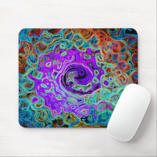 Mousepad Cabeça Colorida Púrpura Abstrato Retro Líquido