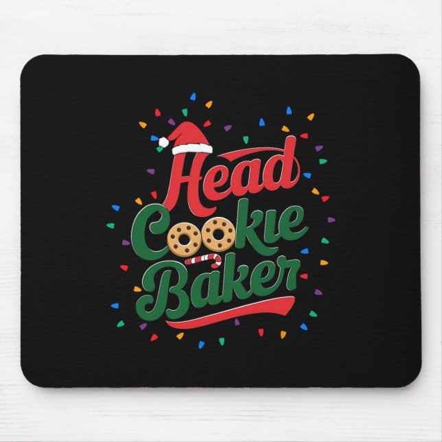 Mousepad Cabeça Cookie Cookie Baking de Natal (Frente)