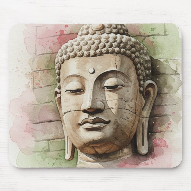 Mousepad Cabeça de Buda em Pedra (Frente)