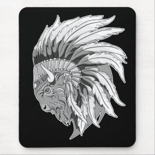 Mousepad Cabeça de Buffalo com Endereço Indígena