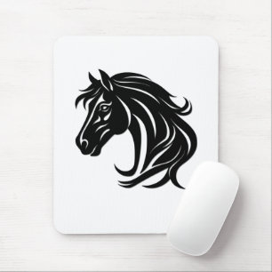 Mousepad Cabeça de Cavalo Preto Magnífico