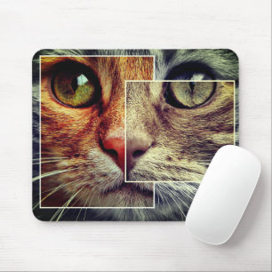 Mousepad Cabeça De Colagem De Gato Corta