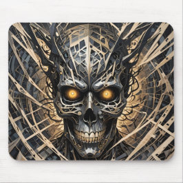 Mousepad Cabeça de crânio metálico