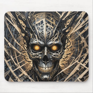 Mousepad Cabeça de crânio metálico