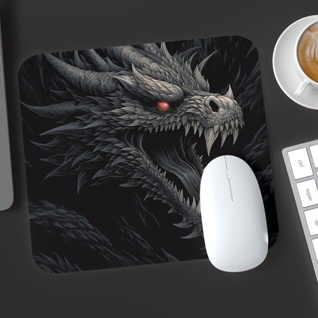 Mousepad Cabeça de Dragão Gótico Personalizada (Criador carregado)