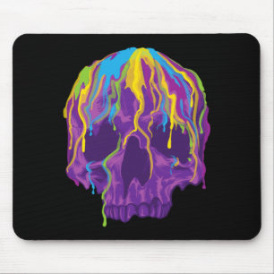 Mousepad Cabeça de Esqueleto Arco-íris de Halloween Crânio