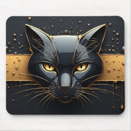 Mousepad Cabeça de Gato Preto com Design de Gotejamento Dou