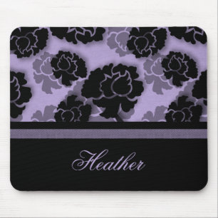Mousepad Cabeça De Mão De Decadência Floral Grungy, Lavanda