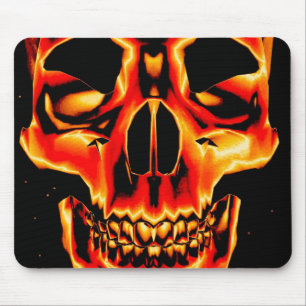 Mousepad Cabeça de Mão Vermelha amarela e Negra