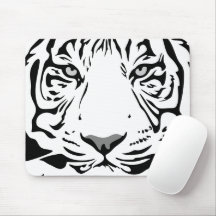 Cabeça de Tigre Abstrata em Preto e Branco
