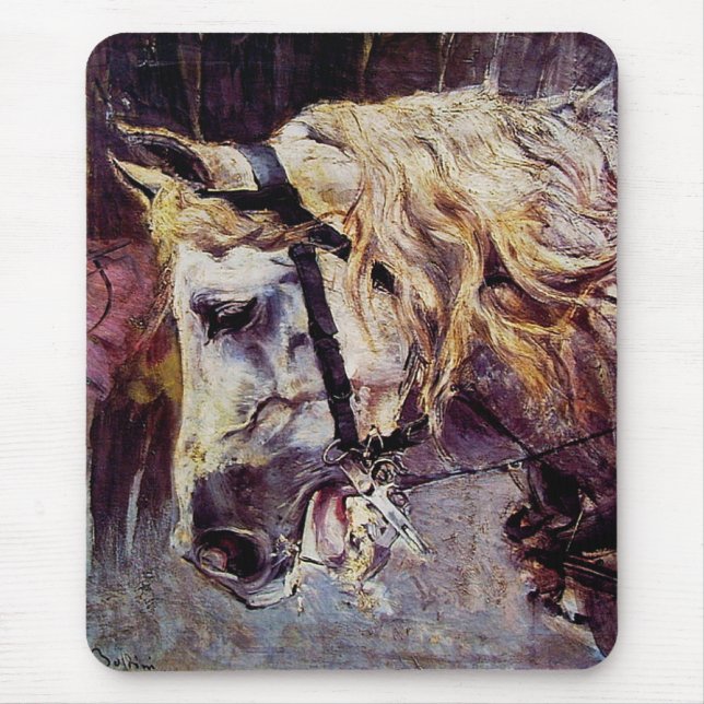 Mousepad Cabeça de um Cavalo Branco (por Giovanni Boldini) (Frente)