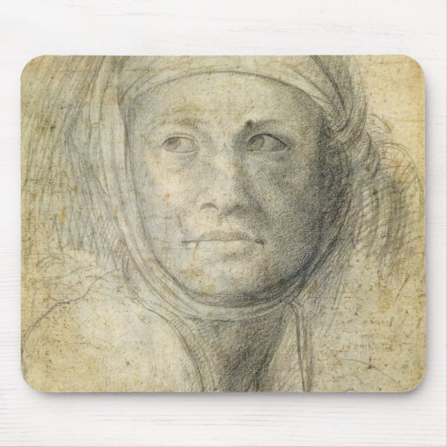 Mousepad Cabeça de uma mulher (lápis no papel) (Frente)