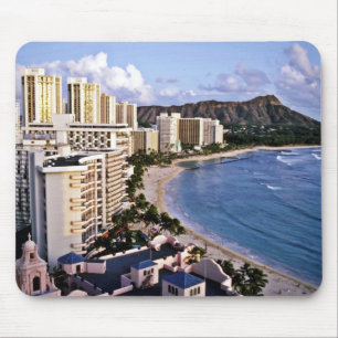 Mousepad Cabeça do diamante - praia de Waikiki, Oahu