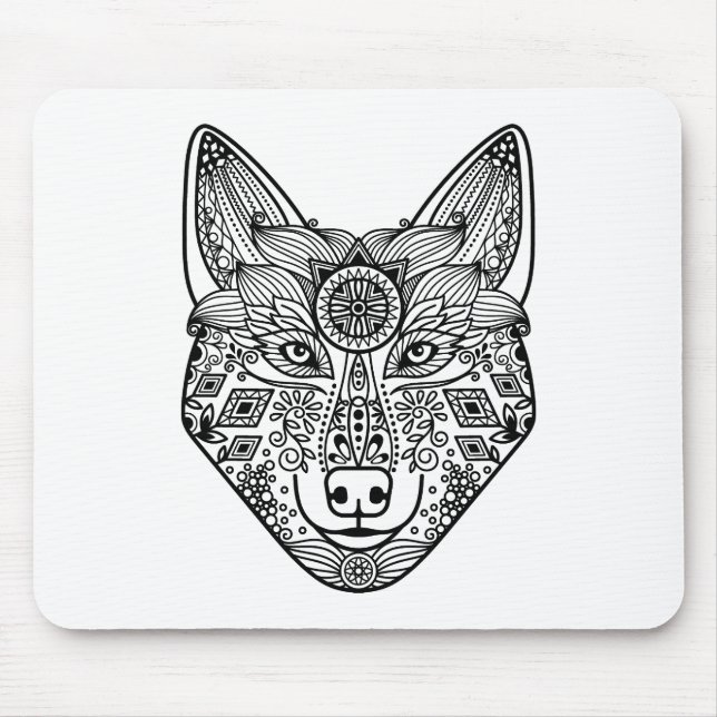 Mousepad Cabeça inspirada do lobo (Frente)