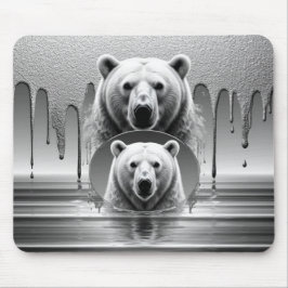 Mousepad Cabeça Majestosa de Urso Polar Vida Selvagem Ártic