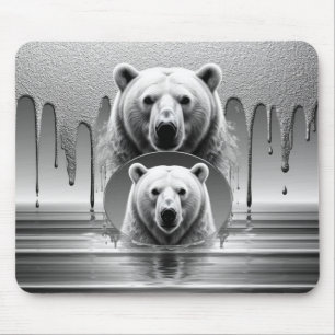 Mousepad Cabeça Majestosa de Urso Polar Vida Selvagem Ártic
